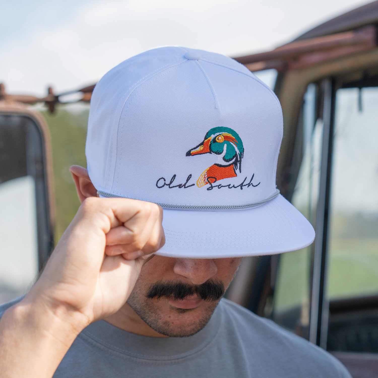 Wood Duck Head Whiteout - Trucker Hat