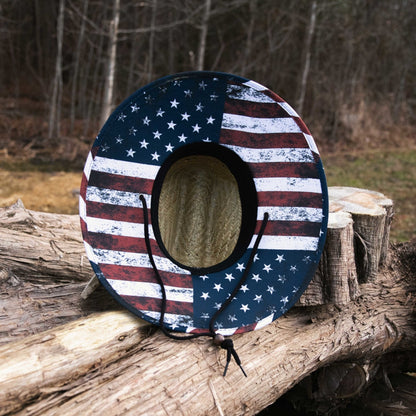 American Flag - Straw Hat