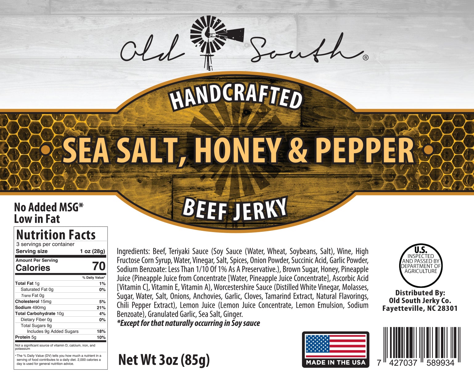 OldSouthApparel_Sea Salt Honey and Pepper - Beef Jerky